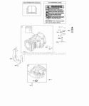 Cylinder Engine Sump OperatorS Manual Warning Label Diagram and Parts List for 21A707-0260-E1  Briggs and Stratton Engine
